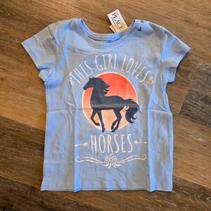 The Children's Place Blue Short Sleeve Tee with Horse Graphic S, M, L